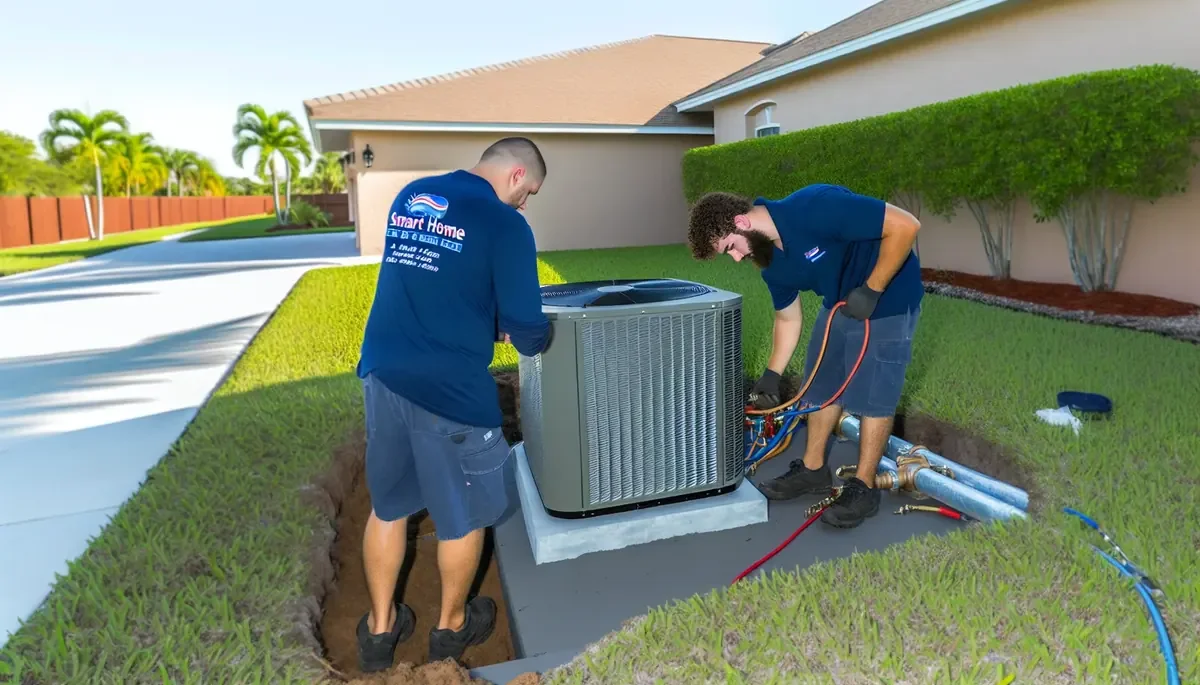NATE-certified technician performing AC installation in Orlando