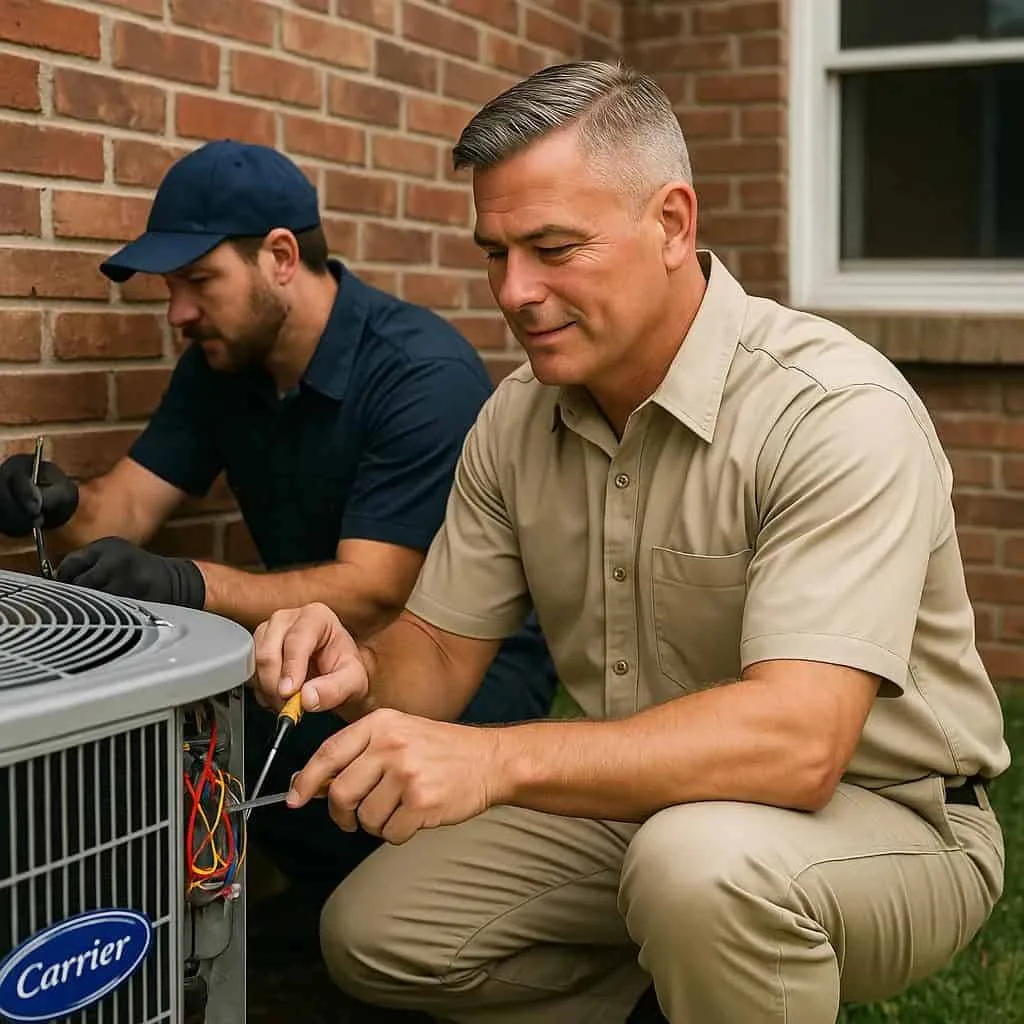 Smart Home Air & Heat NATE-certified technician performing AC repair in Orlando, FL