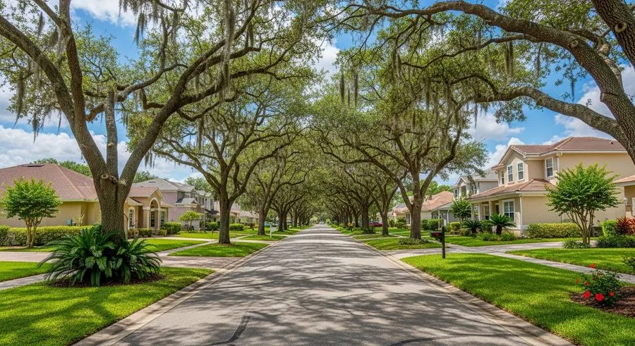 Belle Isle tree-lined street Orlando Florida 32812
