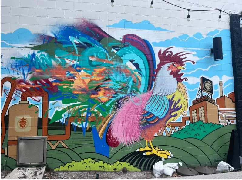 Oviedo chicken mural downtown Florida community art